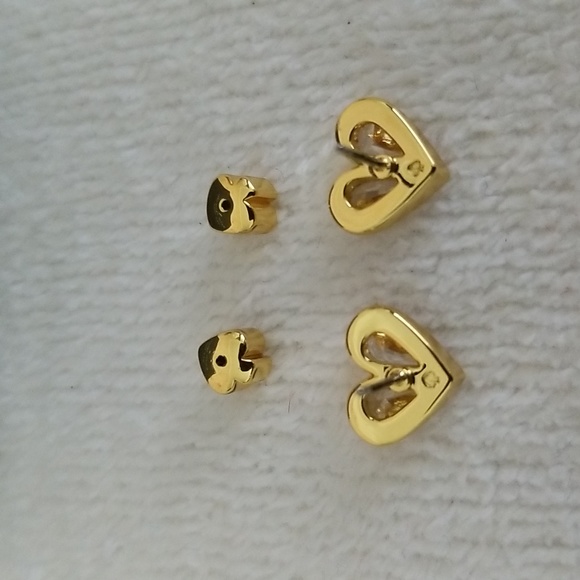New kate spade Rock Solid Crystal Heart Stud Earrings - Picture 4 of 7